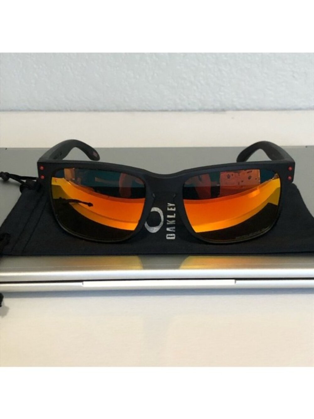 POLARIZED OAKLEY Holbrook Red Reflective Lenses 9102 - Picture 9 of 12